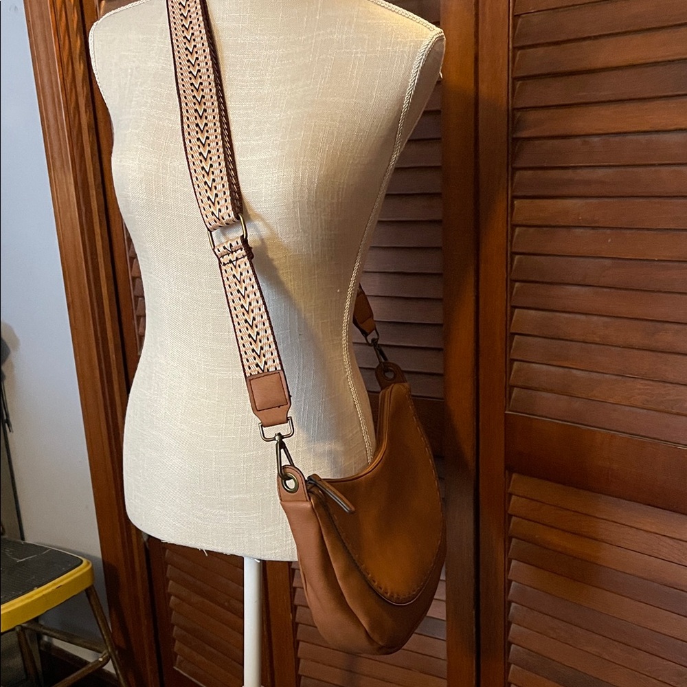 a.n.a Brown Leather Crossbody Bag